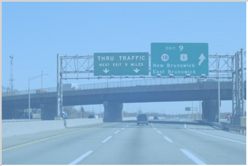 Highway signs to New Brunswick and East Brunswick